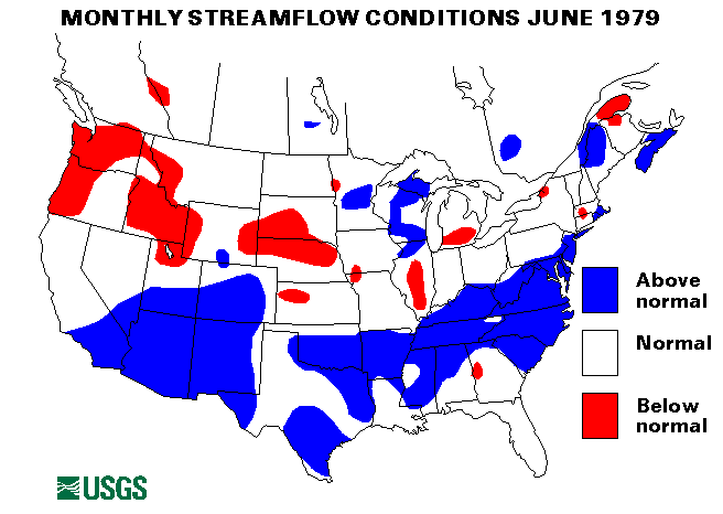 National Water Conditions Surface Water Conditions Map - June 1979