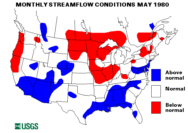 National Water Conditions Surface Water Conditions Map - May 1980