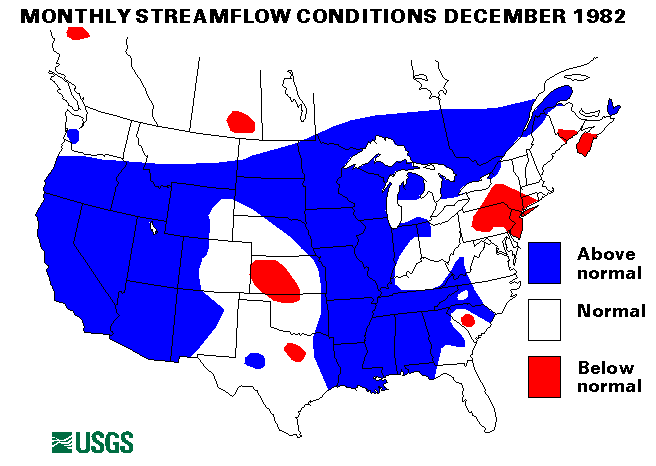 National Water Conditions Surface Water Conditions Map - December 1982