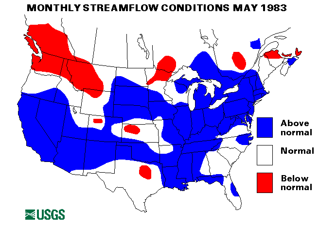 National Water Conditions Surface Water Conditions Map - May 1983