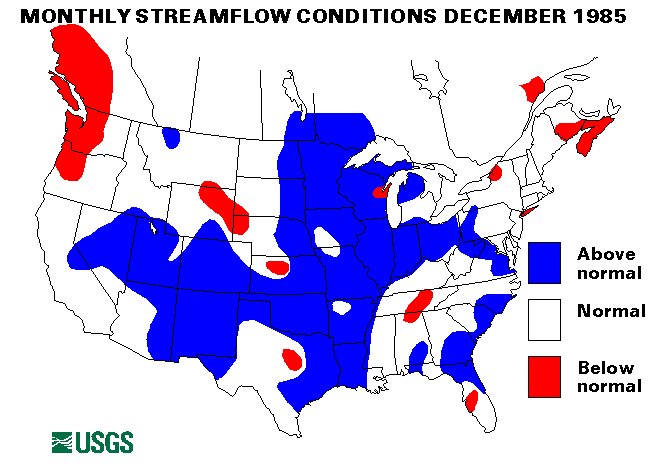 National Water Conditions Surface Water Conditions Map - December 1985