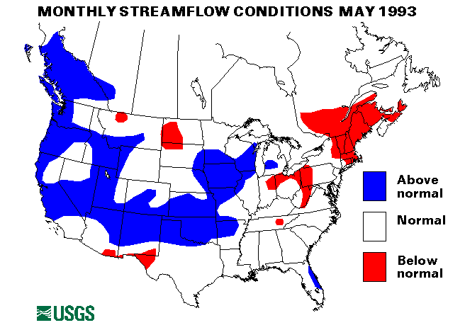 National Water Conditions Surface Water Conditions Map - May 1993