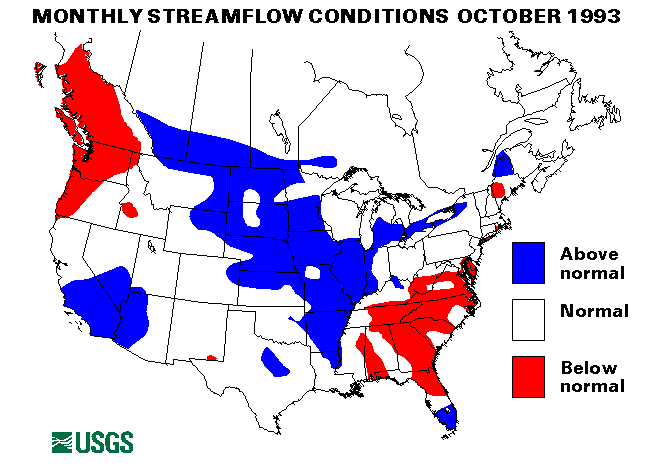 National Water Conditions Surface Water Conditions Map - October 1993