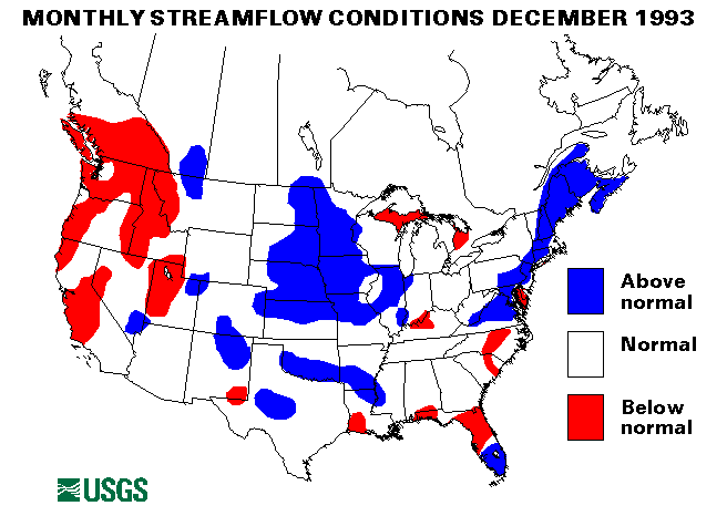 National Water Conditions Surface Water Conditions Map - December 1993