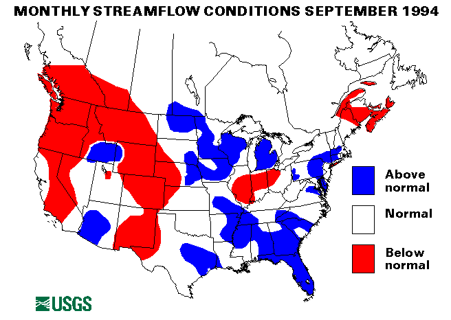 National Water Conditions Surface Water Conditions Map - September 1994