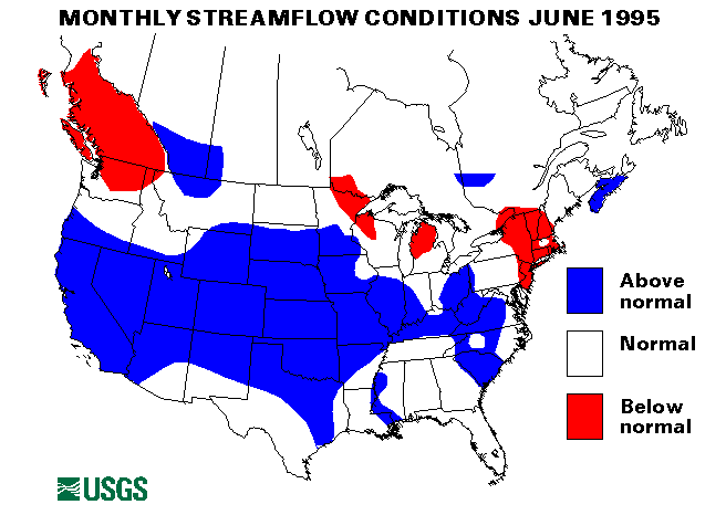 National Water Conditions Surface Water Conditions Map - June 1995