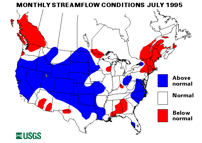 National Water Conditions Surface Water Conditions Map - July 1995