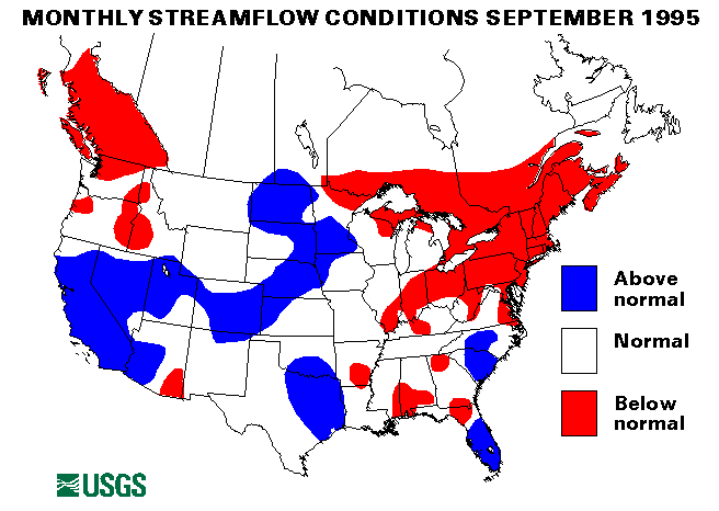 National Water Conditions Surface Water Conditions Map - September 1995