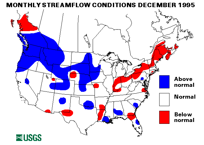 National Water Conditions Surface Water Conditions Map - December 1995