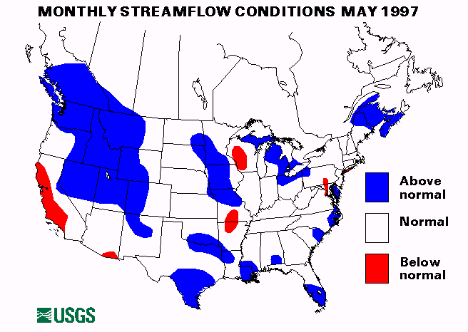 National Water Conditions Surface Water Conditions Map - May 1997