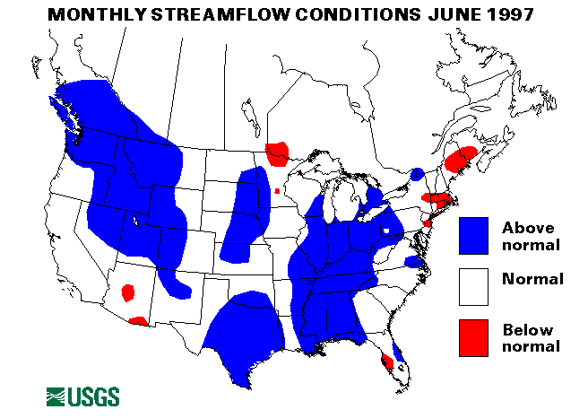 National Water Conditions Surface Water Conditions Map - June 1997