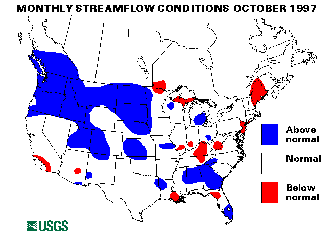 National Water Conditions Surface Water Conditions Map - October 1997