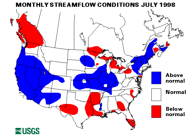National Water Conditions Surface Water Conditions Map - July 1998