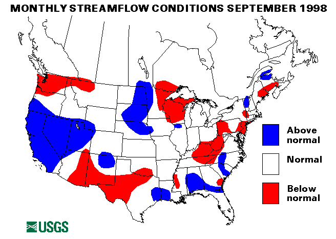 National Water Conditions Surface Water Conditions Map - September 1998
