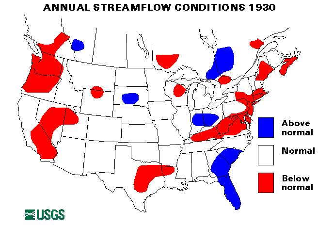 National Water Conditions Map - water year 1930