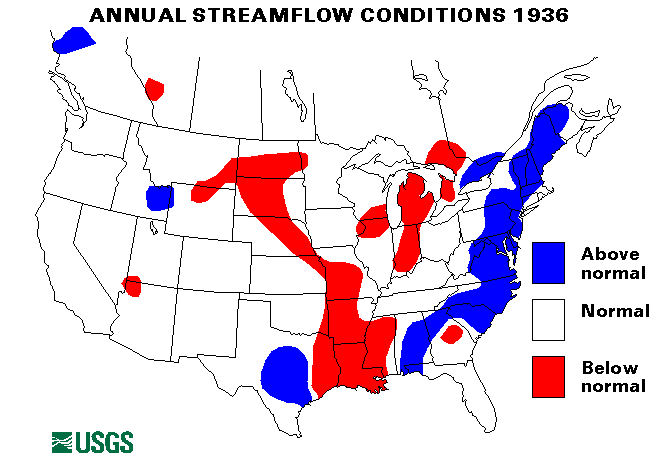 National Water Conditions Map - water year 1936