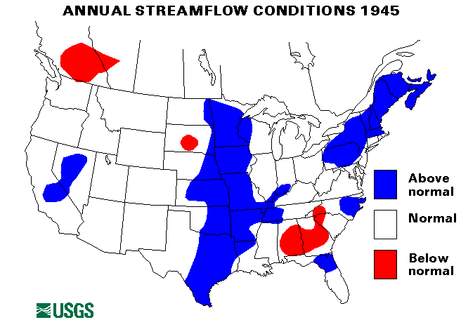 National Water Conditions Map - water year 1945