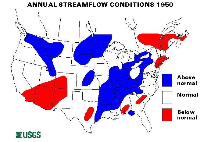 National Water Conditions Map - water year 1950