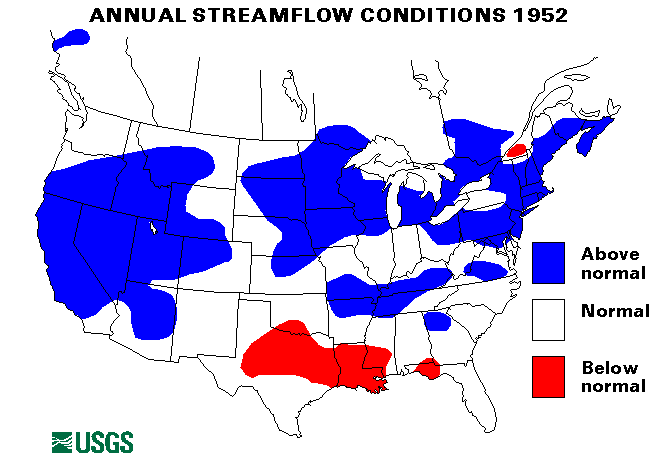 National Water Conditions Map - water year 1952