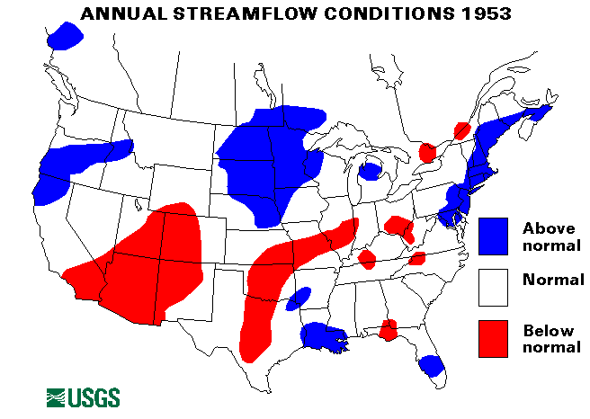 National Water Conditions Map - water year 1953