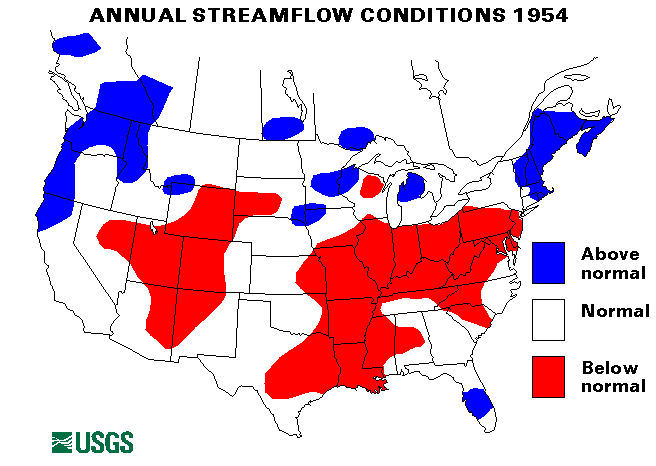 National Water Conditions Map - water year 1954