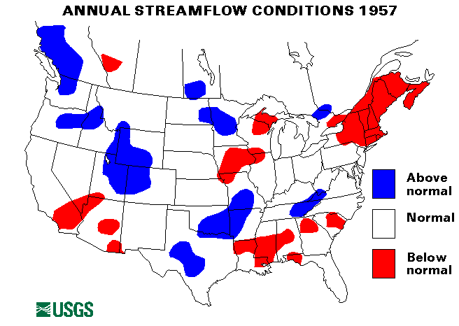 National Water Conditions Map - water year 1957
