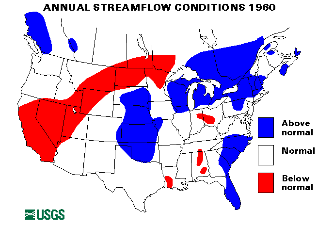 National Water Conditions Map - water year 1960
