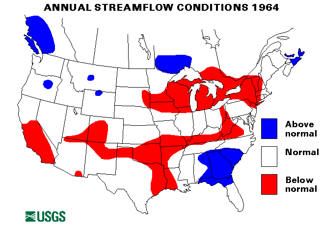National Water Conditions Map - water year 1964