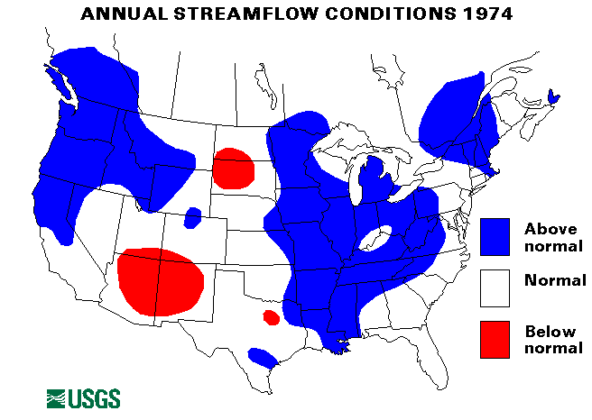 National Water Conditions Map - water year 1974