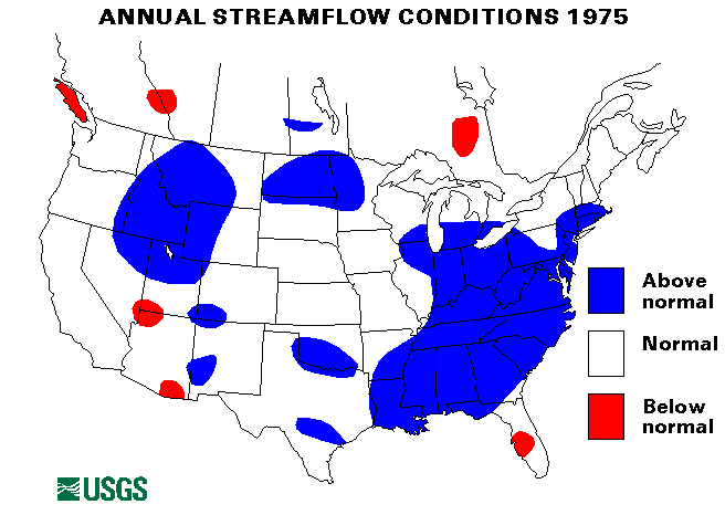 National Water Conditions Map - water year 1975