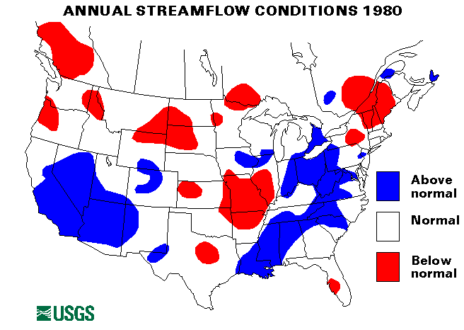 National Water Conditions Map - water year 1980