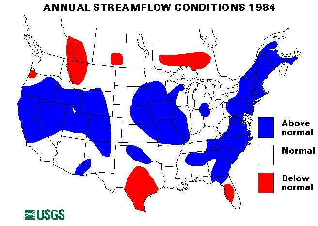 National Water Conditions Map - water year 1984