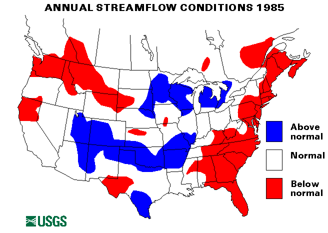 National Water Conditions Map - water year 1985