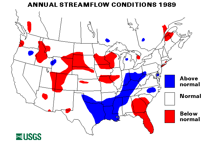 National Water Conditions Map - water year 1989