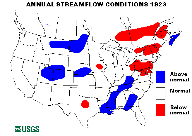 National Water Conditions Map - water year 1923