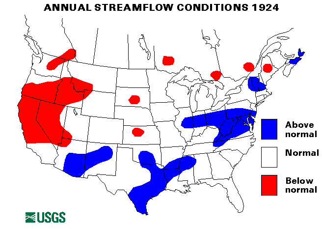 National Water Conditions Map - water year 1924