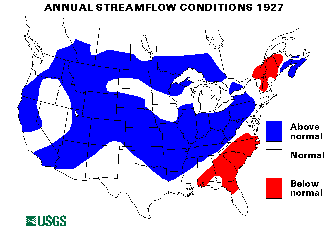 National Water Conditions Map - water year 1927