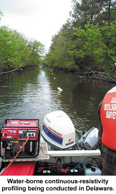  [Photo: CRP streamer behind boat.] 