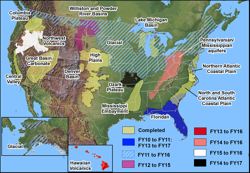 USGS Regional Groundwater Studies By The Groundwater Resources Program   StudyLocationMap2015 