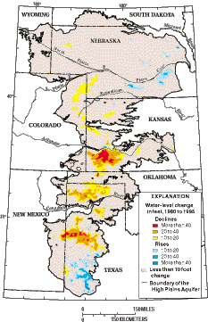 The High Plains aquifer covers eight States in the central United States.