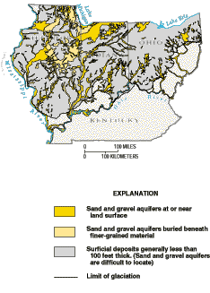 Sand and gravel aquifers in areas that underwent continental glaciation and in alluvium along rivers are important sources of ground water.