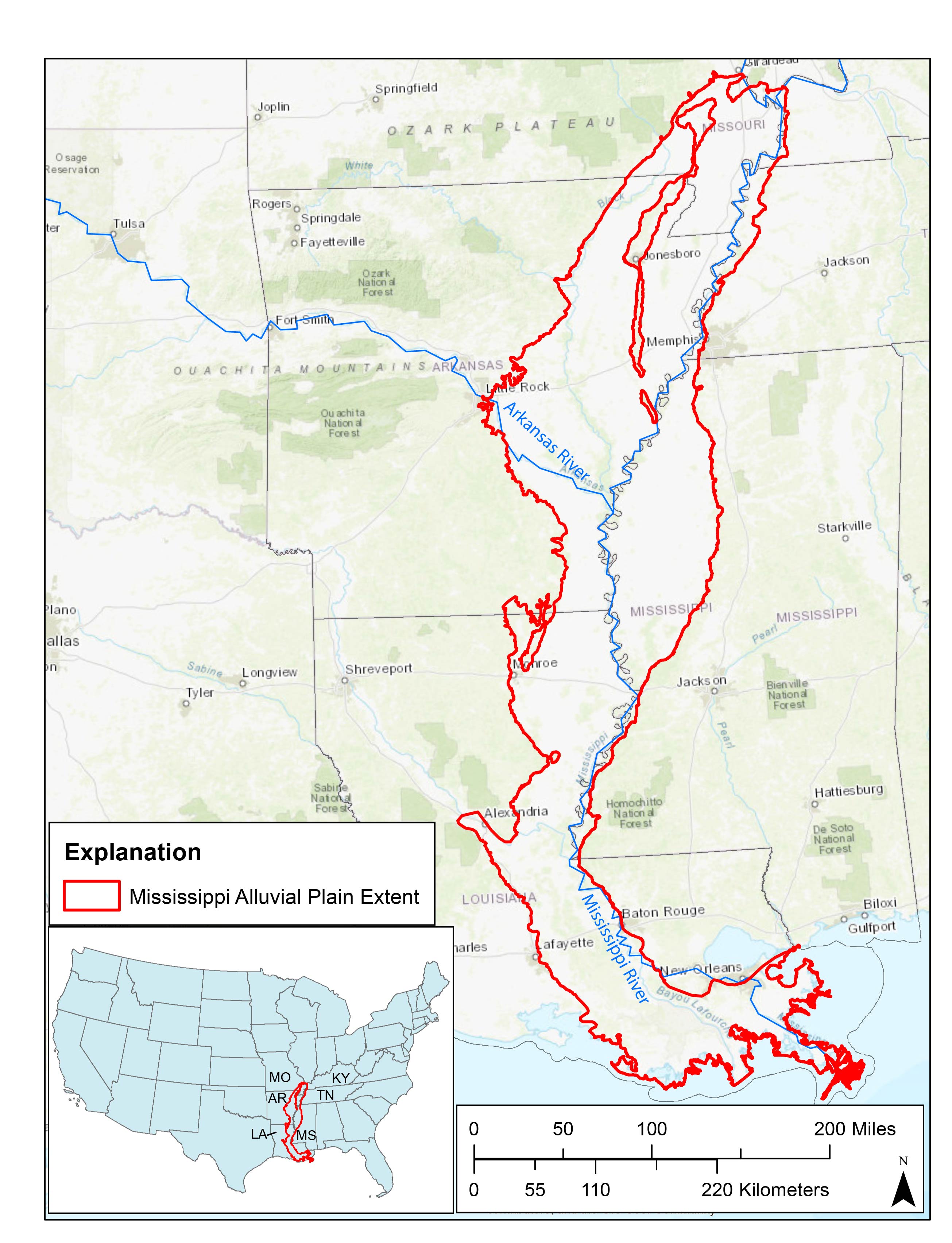  [ Map of Mississippi Alluvial Plain study area ]