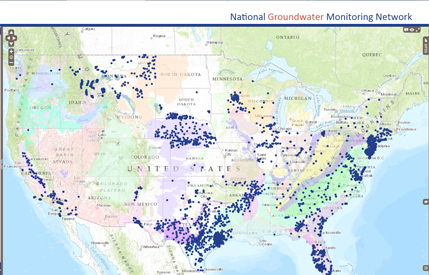  [Map: National Groundwater Monitoring Network (NGWMN) data portal] 