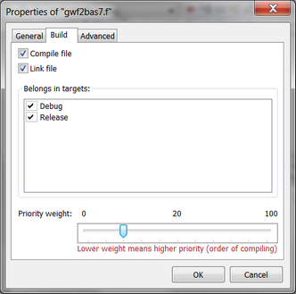Specifying the priority of of a file.