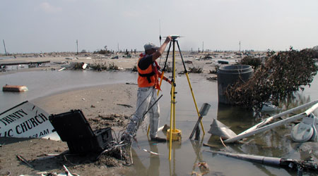 Hurricane storm surge GPS surveying campaigns