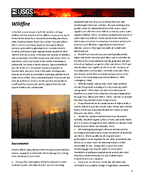   Briefing Sheet on Wildfire and Water Quality 