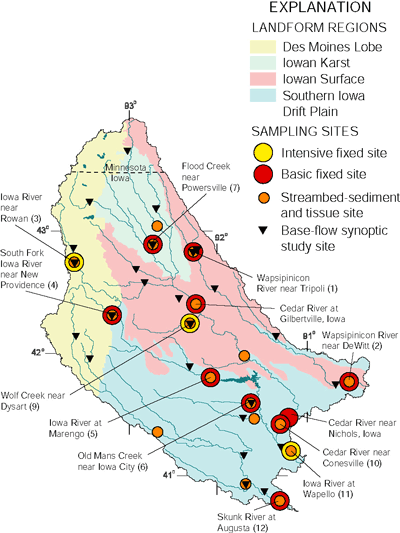 Map showing stream ecology and ground-water chemistry.