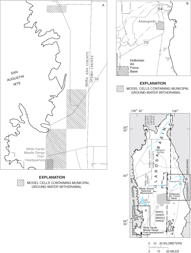 Figure 7. Areas of municipal ground-water withdrawals.