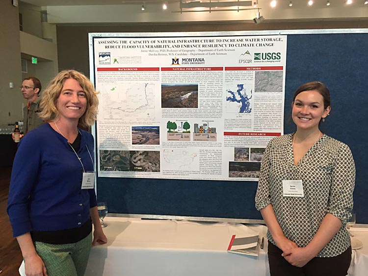Researchers supported by the Montana Water Center present a project poster at the North Central Climate Science Center Open Science Conference in Fort Collins, CO.